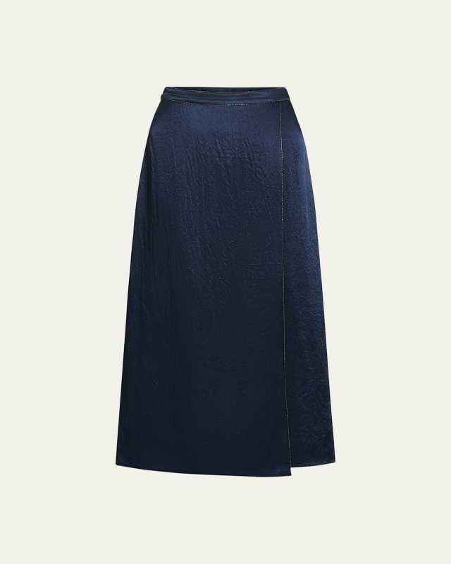 Beaded Satin Skirt